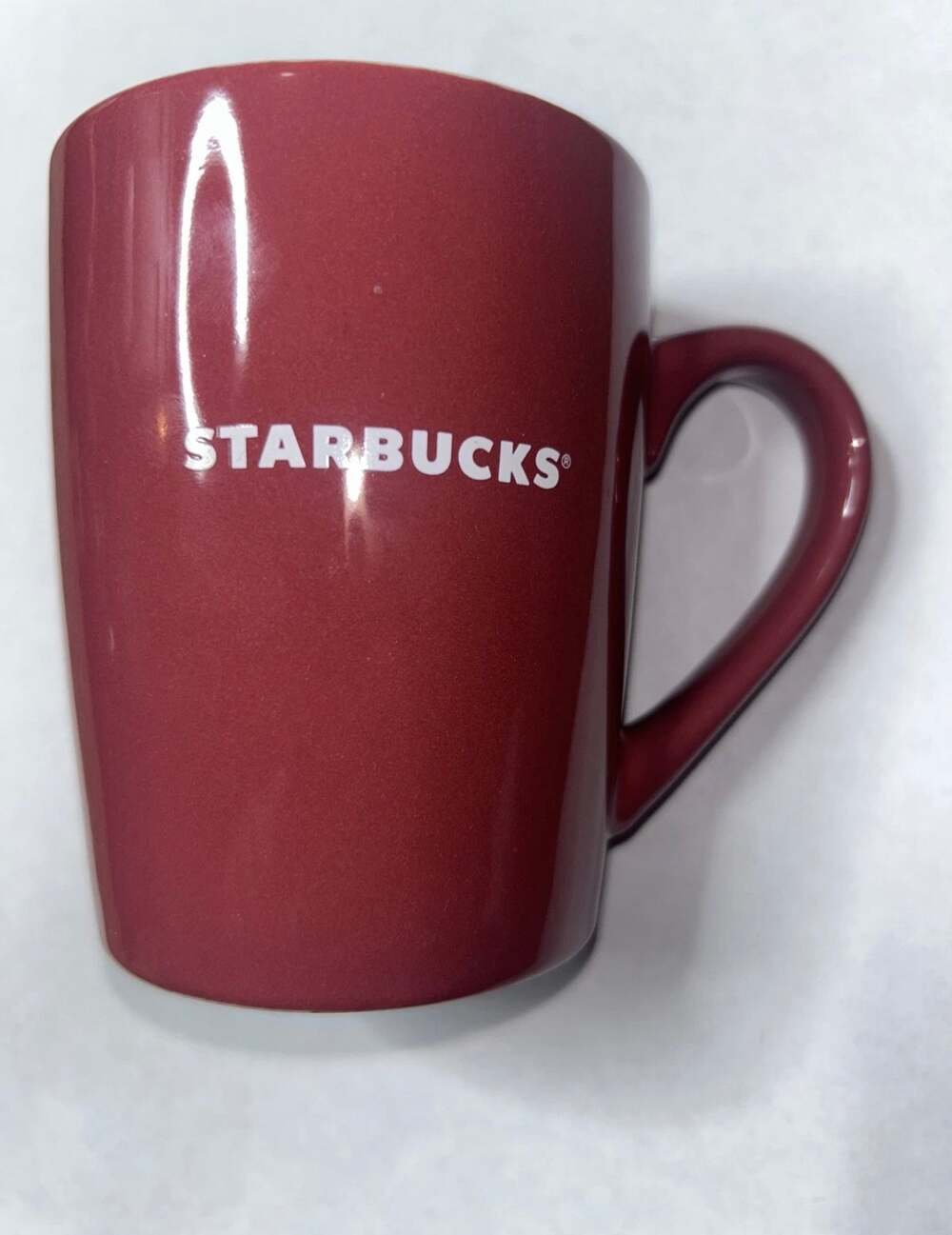 Starbucks Ceramic 2020 Coffee Mug Tea Cup 10 oz Mauve Maroon Burgundy Red
